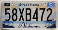 Alabama Nummernschild USA Kennzeichen Auto Schild US Car License Plate .58XB472