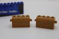 Lego (c) 2x Kiste - Schatztruhe - 2x4x2 - 4738 - medium nougat - Piraten Ritter