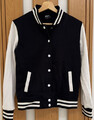 College Jacke, Schwarz/Weiß, Größe M
