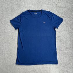 HOLLISTER Herren Retro T-Shirt Kurzarm Medium Regular Fit Logo 25401 Blau