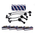 BOSCH Zündkabelsatz + 4x Zündkerze für FORD FIESTA 4 FOCUS 1 2 PUMA 1.25-1.7 16V