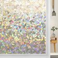 3D Milchglas Fensterfolie Statisch Sichtschutzfolie Regenbogen Folie Selbstklebe
