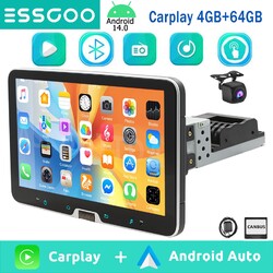 Android 14 Carplay 4+64GB GPS Navi RDS BT Autoradio 1DIN 360° Drehbar Bildschirm