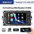 DAB+ 4+64G Android Carplay Autoradio Für Ford Focus II Mk2 Mondeo C/S-MAX Galaxy