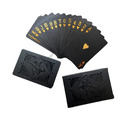 Edle Spielkarten Deck Schwarz Gold Silber Plastik wasserfest Poker Skat Mau Mau
