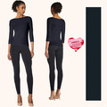 Wolford Cordoba Top Long Sleeves • L • deep night . U-Boot-Ausschnitt, 3/4-Ärmel