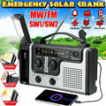 Kurbelradio FM/AM/SW mit Akku 2000mAh, Tragbare Solar Radio LED Taschenlampe