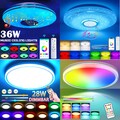36W LED Deckenlampe Licht RGB Dimmbar Bluetooth Musik Lautsprecher Fernbedienung
