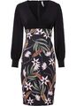Kleid mit schönem Muster Gr. 36 Schwarz Floral Damenkleid Midi-Dress Neu*