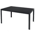 Gartentisch Aluminium Non-Wood anthrazit/schwarz Gartenmöbel Esstisch 125 x 70cm