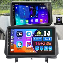 9" Android14 Autoradio Apple Carplay GPS Navi WIFI Für Renault Clio 3 2005-2014