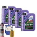 Motoröl 10W60 LIQUI MOLY Synthoil Race Tech Gt1 4L+MAHLE Ölfilter +Spülung