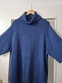 rollkragenpullover damen Madeleine Blau Neu mit Etikett Kaschmir Wolle