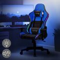 LED Gamingstuhl Schreibtischstuhl Bürostuhl Drehstuhl Verstellbar Bluetoothboxen