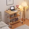 Laptoptisch HöHenverstellbar Computertisch +Rollen Laptop Beistelltisch 3 Ebenen