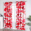 1er Gardinenstores Liebe Blickdicht Vorhang Ösenschal Verdunklung Herze Vorhänge