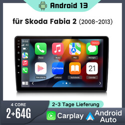 10" Carplay Android 13 Autoradio GPS Navi WIFI BT 2+64GB Für Skoda Fabia 2 08-13