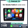 10" Carplay Android 13 Autoradio GPS Navi WIFI BT 2+64GB Für Skoda Fabia 2 08-13