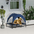 PawHut Erhöhtes Hundebett mit Baldachin Haustierbett Outdoor Hundeliege mit Dach