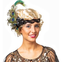 20er Jahre Haarband Pfauenfedern Flapper Haarschmuck Feder Charleston Stirnband