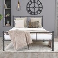 Metallbett Bettgestell Stahl Schlafzimmerbett Lattenrost Anthrazit 120x200 cm