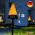4Stück Solarlampe für Außen mit Realistischer Flammeneffekt Gärten Solarleuchten