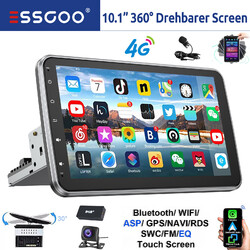 10.1" Android 14 DAB+ Autoradio 1 DIN GPS Navi WIFI 360° Drehbar Bildschirm RDS