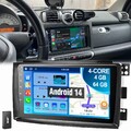 DAB+ Für Smart Fortwo 451 2005-2010 Autoradio 4+64GB Android 14 GPS Carplay NAVI