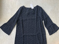 OPUS Kleid Winy dot Gr. 38 dunkelblau mit Pünktchenmuster 3/4Ärmel mit Volant