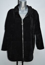 XL KUSCHEL HOODIE JACKE OVERSIZED SWEATSHIRT RIPPE KAPUZE NICKI SCHWARZ