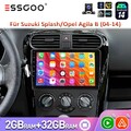 2+32G Für Opel Agila B 04-14 Suzuki Splash Autoradio Android 14 CarPlay GPS +KAM