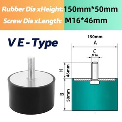 Gummipuffer Typ D/Silentblock Typ D Anschlagpuffer M3 ~ M20 Schwingungsdämpfer