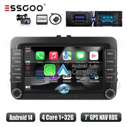 Android 14 Carplay 7 Zoll DAB+ Autoradio GPS Kamera Für VW GOLF 5 6 Touran Jetta