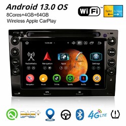 8-Kern Android 13 DAB+ Autoradio Renault Megane Ⅱ DSP CarPlay 64GB DVD Wifi Navi