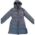 Damen Steppmantel, Schönes Jeans-Blau, Gr.S-M, Tailliert Mit Kapuze , Sehr Warm 