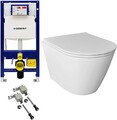 Wand WC Toilette Komplett Set mit GEBERIT Spülkasten Spülrandloses Hänge WC