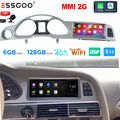 6+128G Carplay Autoradio Für Audi A6 C6 4F MMI 2G 2005-2009 8.8" Android GPS DSP