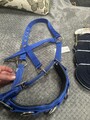 BLAU MARINEBLAU PFERD LONGIER CAVESSON ZÜGEL TRAINING PONY GRÖSSE