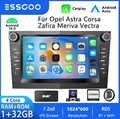 DAB+ 1+32G Android 14 Autoradio Carplay   GPS Nav Kam Für Corsa C D Combo Signum