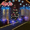 4x 120LED Solarleuchte Feuerwerk Licht Lichterkette Solarlampe Außen Garten Deko