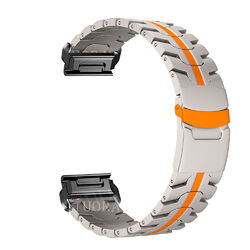 Quick Fit Titan Metall Armband für Garmin Fenix 7X 6X Pro 5X Plus 3HR Tactix Pro