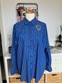 moderne blaue Langarmbluse von SAMOON in Gr. 46 - mit edlen Straßsteinen - NEU