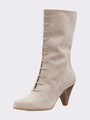 Damen Leder Stiefel beige 37 HEINE Veloursleder Schnürstiefel UVP: 119€ 8.7419