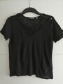 Schönes schwarzes T Shirt mit Spitze Gr. S Naf Naf
