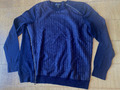 J.Crew Herren Pullover aparte Reißverschlüße ital.XL  blau grau Streifen Wollmix