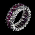 925 Sterlingsilber Ring Marquise Rhodolit Granat Tansanit Edelstein Schmuck