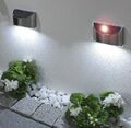2er Set Edelstahl Solar Wandleuchten Außenwandleuchten mit Solarenergie