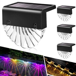 4er LED Solarleuchten Wandlampen Zaunleuchte Gartenleuchte Außen Treppen Lampe