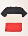 Tommy Hilfiger Herren-T-Shirt Oberteil Medium Rot Colourblock Baumwolle HU06