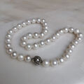 Perlenkette Collier 10mm Süßwasserzuchtperle 44cm mit Wechselschließe Silber 925
